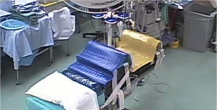 Operating table set up prior to surgery