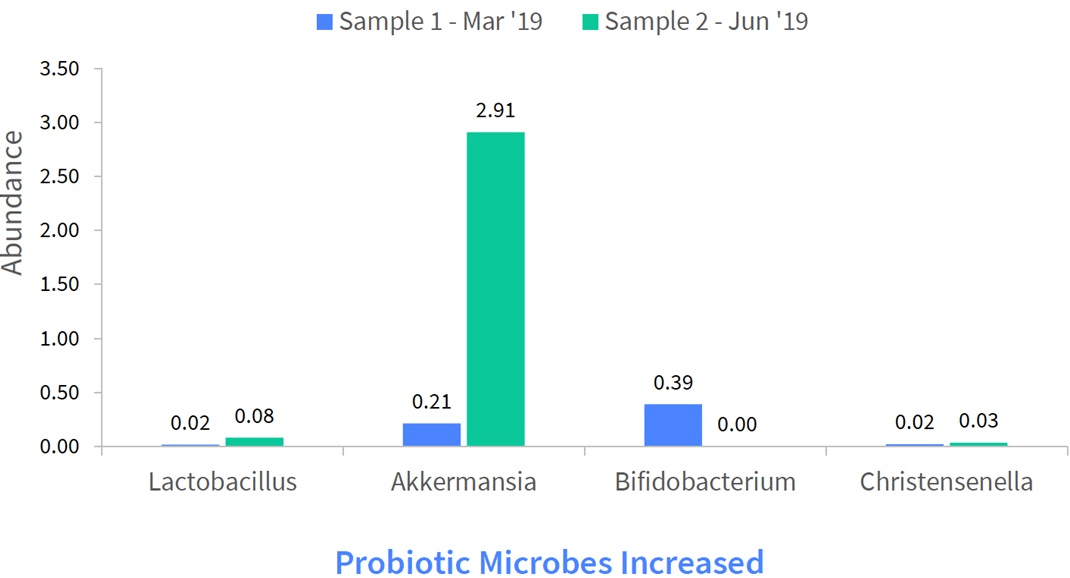 Graph Showing That the Probiotic Abundance