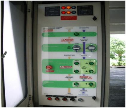 Control panel for activation of Hospital Decontamination Station